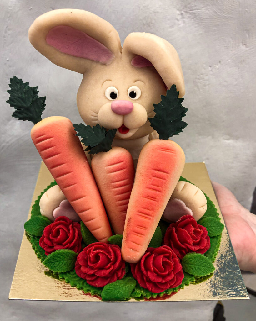 Bunny with carrots figurine