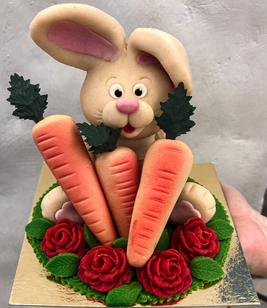 Bunny with carrots figurine