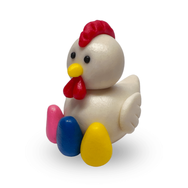 Marzipan chick with eggs figure